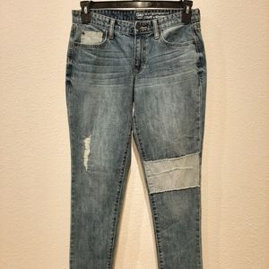 Gap Sexy Boyfriend Railroad Stripe Patch Jeans
